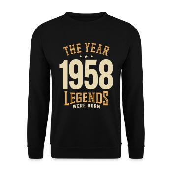 The Year 1958 65th Birthday - Unisex Sweatshirt - black - Front - Alina (178cm) & Michal (187cm)