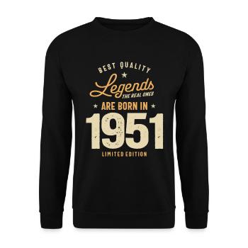 Legend Since 1951 72nd Birthday - Unisex Sweatshirt - black - Front - Alina (178cm) & Michal (187cm)
