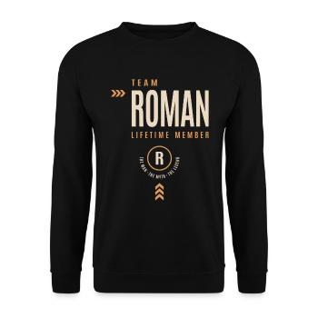 Roman Personalized Name - Funny Roman - Unisex Sweatshirt - black - Front - Alina (178cm) & Michal (187cm)