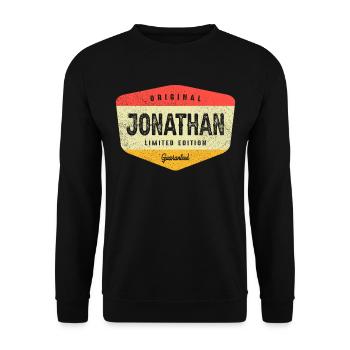 Jonathan Personalized Name - Jonathan - Unisex Sweatshirt - black - Front - Alina (178cm) & Michal (187cm)