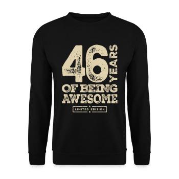 Funny 46th Birthday Age 46 Years Old - Unisex Sweatshirt - black - Front - Alina (178cm) & Michal (187cm)
