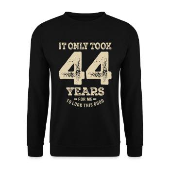 Funny 44th Birthday Age 44 Years Old - Unisex Sweatshirt - black - Front - Alina (178cm) & Michal (187cm)