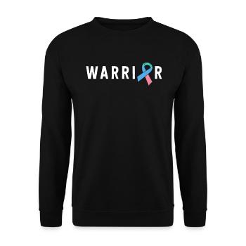 Thyroid Cancer Warrior Men Pink Blue Teal Ribbon - Unisex Sweatshirt - black - Front - Alina (178cm) & Michal (187cm)