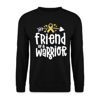 Friend Of A Warrior Support Team Childhood Cancer - Unisex Sweatshirt - black - Front - Alina (178cm) & Michal (187cm)