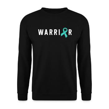 Warrior Motivational Teal Awareness Ribbon - Unisex Pullover - Schwarz - Vorne - Alina (178cm) & Michal (187cm)