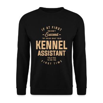 Kennel Assistant Funny Job Title Profession - Unisex Sweatshirt - black - Front - Alina (178cm) & Michal (187cm)