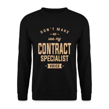 Contract Specialist Funny Job Title Profession - Unisex Sweatshirt - black - Front - Alina (178cm) & Michal (187cm)