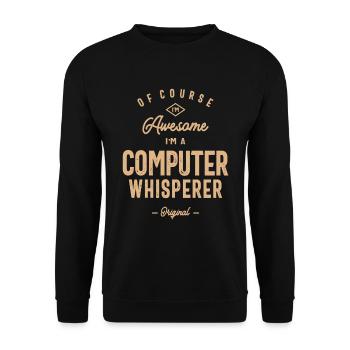 Computer Whisperer Funny Job Title Profession - Unisex Sweatshirt - black - Front - Alina (178cm) & Michal (187cm)