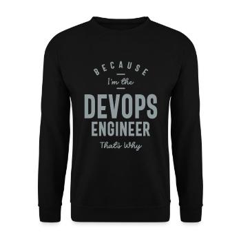 Devops Engineer Funny Job Occupation - Unisex Sweatshirt - black - Front - Alina (178cm) & Michal (187cm)