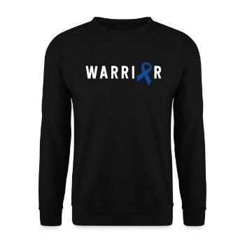 Darmkrebs Krieger Männer Papa Vater Dunkelblau - Unisex Pullover - Schwarz - Vorne - Alina (178cm) & Michal (187cm)