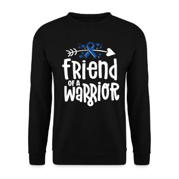 Friend Of A Warrior Support Team Darmkrebs - Unisex Pullover - Schwarz - Vorne - Alina (178cm) & Michal (187cm)