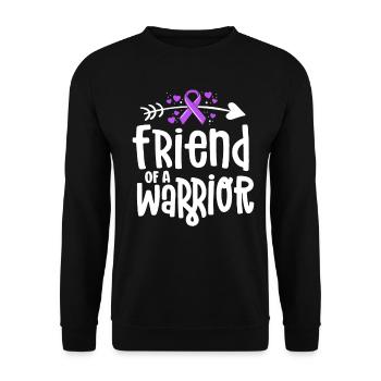 Friend Of A Warrior Purple Awareness Ribbon - Unisex Sweatshirt - black - Front - Alina (178cm) & Michal (187cm)