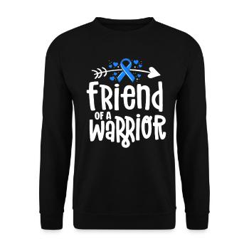 Friend Of A Warrior Support Team Blue Ribbon - Unisex Pullover - Schwarz - Vorne - Alina (178cm) & Michal (187cm)