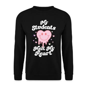 Retro Valentines Day Teacher My Students Melt My - Unisex Sweatshirt - black - Front - Alina (178cm) & Michal (187cm)