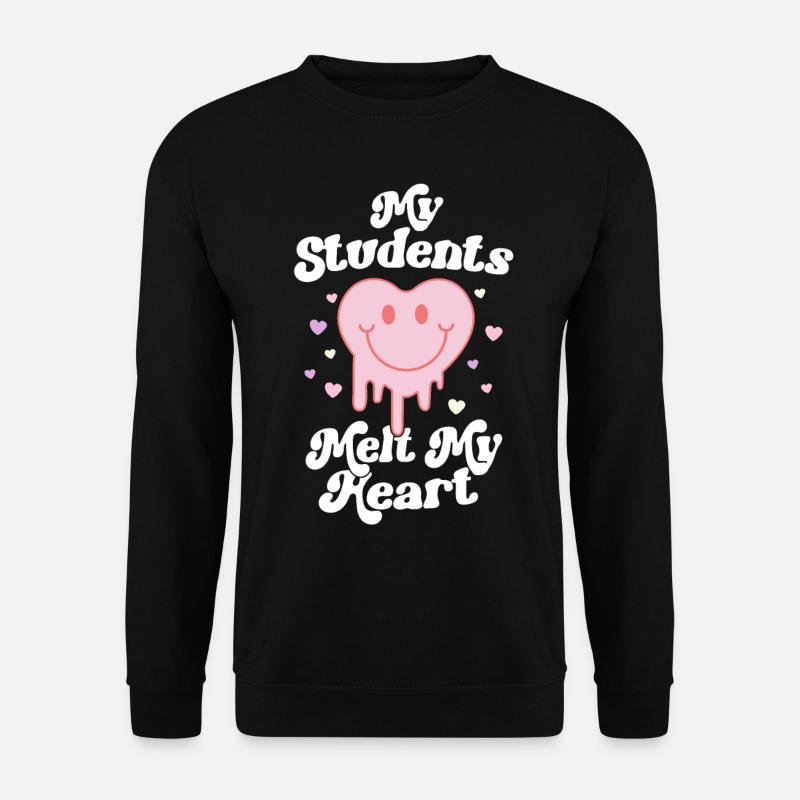 Retro Valentines Day Teacher My Students Melt My - Unisex Sweatshirt - black