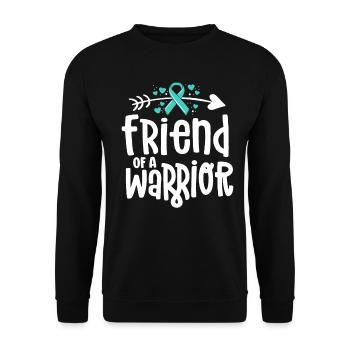 Friend Of A Warrior Support Team Ovarian Cancer - Unisex Sweatshirt - black - Front - Alina (178cm) & Michal (187cm)