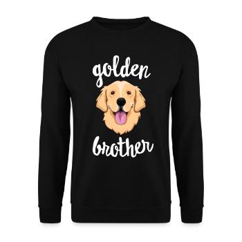 Golden Retriever Bruder Geschwister Familie Hund - Unisex Pullover - Schwarz - Vorne - Alina (178cm) & Michal (187cm)