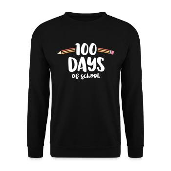 100 jours d’école Professeur d’école de crayon 100e - Sweat-shirt Unisexe - noir - Devant - Alina (178cm) & Michal (187cm)