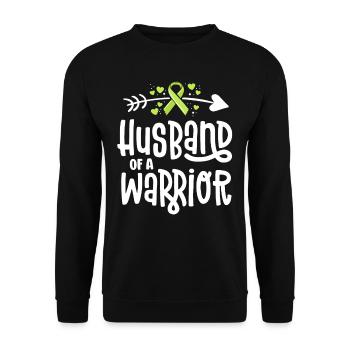 Mari d’un guerrier Lymphome Sensibilisation au cancer - Sweat-shirt Unisexe - noir - Devant - Alina (178cm) & Michal (187cm)