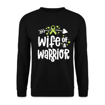 Femme d’un guerrier Lymphome Sensibilisation au cancer - Sweat-shirt Unisexe - noir - Devant - Alina (178cm) & Michal (187cm)