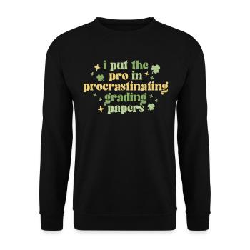 Drôle de professeur St Patricks Day School Pro In - Sweat-shirt Unisexe - noir - Devant - Alina (178cm) & Michal (187cm)