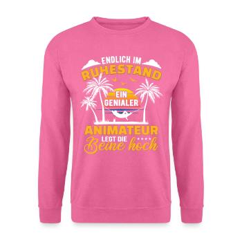 Ruhestand Lustig für Animateur Rentner Abschied - Unisex Pullover - Pink - Vorne