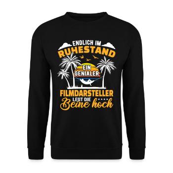 Ruhestand Lustig für Filmdarsteller Rentner - Unisex Pullover - Schwarz - Vorne - Alina (178cm) & Michal (187cm)