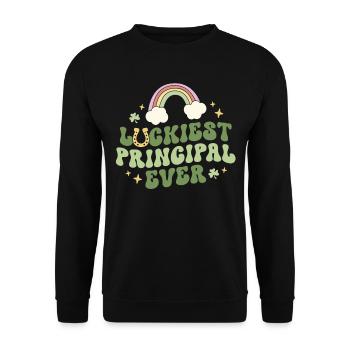 Le directeur le plus chanceux de tous les temps Clover Retro St Patricks - Sweat-shirt Unisexe - noir - Devant - Alina (178cm) & Michal (187cm)