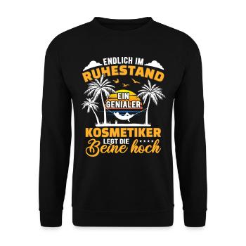 Ruhestand Lustig für Kosmetiker Rentner Abschied - Unisex Pullover - Schwarz - Vorne - Alina (178cm) & Michal (187cm)