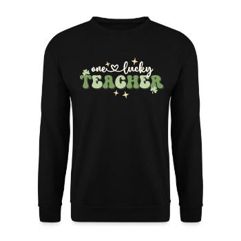 Un professeur chanceux St Patricks Day School - Sweat-shirt Unisexe - noir - Devant - Alina (178cm) & Michal (187cm)