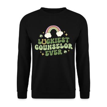 Glücklichster Berater aller Zeiten Berater Retro St Patricks - Unisex Pullover - Schwarz - Vorne - Alina (178cm) & Michal (187cm)