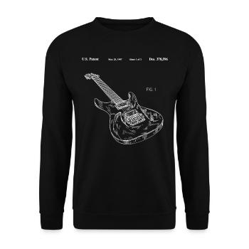 Rock Metal Gitarre E-Gitarre Patent Musik Geschenk - Unisex Pullover - Schwarz - Vorne - Alina (178cm) & Michal (187cm)