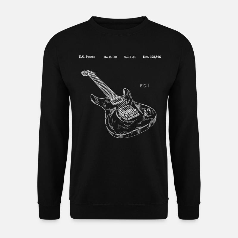Rock Metal Gitarre E-Gitarre Patent Musik Geschenk - Unisex Pullover - Schwarz