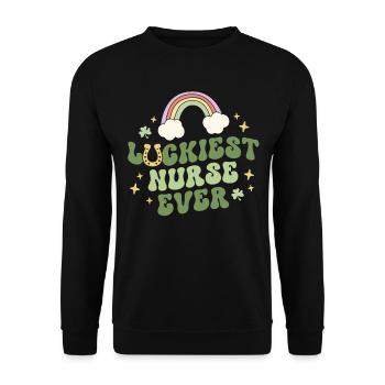 Luckiest Nurse Ever Nicu Er Peds Retro Nurse St - Unisex Sweatshirt - black - Front - Alina (178cm) & Michal (187cm)