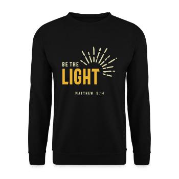 Christian Be The Light Matthew 5:14 Inspirational - Unisex Sweatshirt - black - Front - Alina (178cm) & Michal (187cm)