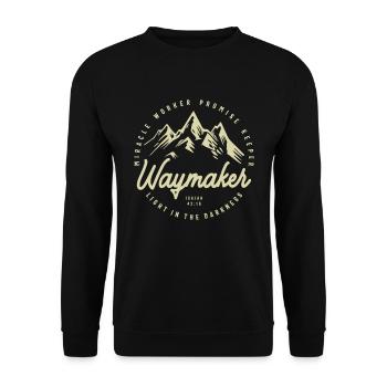 Waymaker Promise Keeper Miracle Worker Christian - Unisex Sweatshirt - black - Front - Alina (178cm) & Michal (187cm)