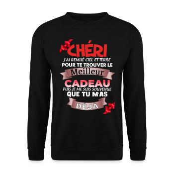 Mon Chéri Je Suis Ce Que Tu as De Meilleur - Sweat-shirt Unisexe - noir - Devant - Alina (178cm) & Michal (187cm)