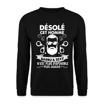 Momme barbu et sexy - Sweat-shirt Unisexe - noir - Devant - Alina (178cm) & Michal (187cm)