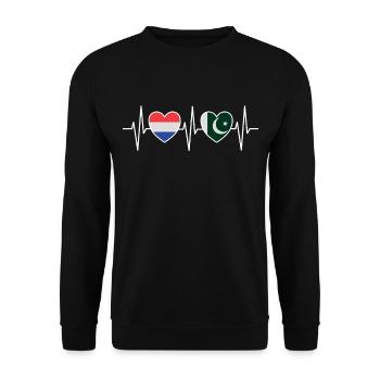 Netherlands and Pakistan Pakistan flag - Unisex Sweatshirt - black - Front - Alina (178cm) & Michal (187cm)