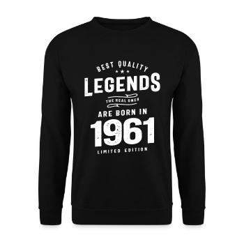 1961 Birthday 62 Years Old - Unisex Sweatshirt - black - Front - Alina (178cm) & Michal (187cm)