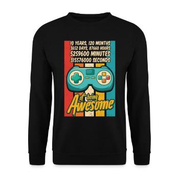 10 ans d’être génial - Incroyable 10e anniversaire - Sweat-shirt Unisexe - noir - Devant - Alina (178cm) & Michal (187cm)