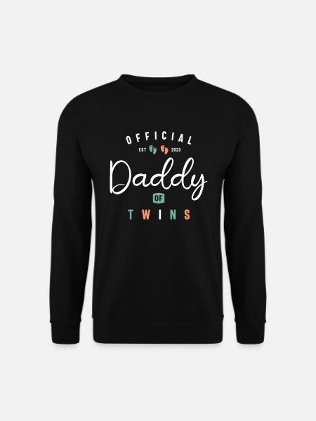 Daddy of Twins Funny New Dad To Be Expecting 2023 - Unisex Sweatshirt - black