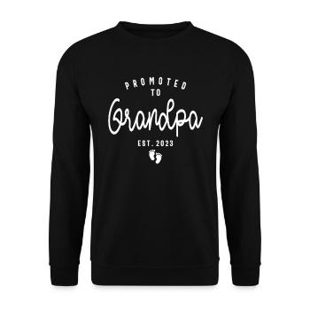 Promoted To Grandpa 2023 First Time New Grandpa - Unisex Sweatshirt - black - Front - Alina (178cm) & Michal (187cm)