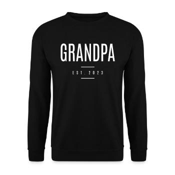 Grandpa Est. 2023 Promoted To Grandfather To Be - Unisex Sweatshirt - black - Front - Alina (178cm) & Michal (187cm)