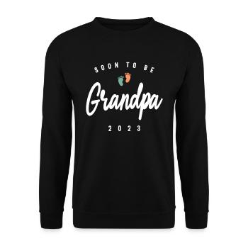 Mens Soon To Be Grandpa 2023 Grandparents Day - Unisex Sweatshirt - black - Front - Alina (178cm) & Michal (187cm)