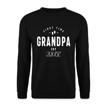 Mens First Time Daddy 2023 Father's Day Soon To Be - Unisex Sweatshirt - black - Front - Alina (178cm) & Michal (187cm)