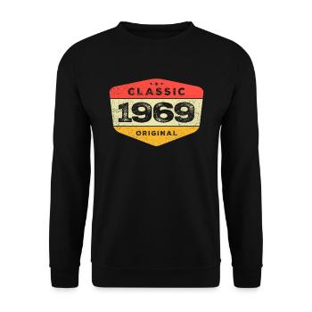 Classic 1969 54 Birthday Vintage - Unisex Sweatshirt - black - Front - Alina (178cm) & Michal (187cm)