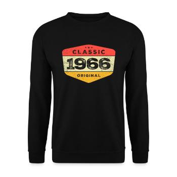 Classic 1966 57 Birthday Vintage - Unisex Sweatshirt - black - Front - Alina (178cm) & Michal (187cm)