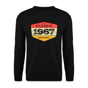 Classic 1967 56 Birthday Vintage - Unisex Sweatshirt - black - Front - Alina (178cm) & Michal (187cm)