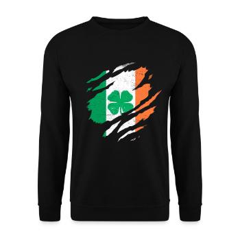 IRLANDE DRAPEAU IRLANDAIS ÉIRE TRÈFLE IRLANDE - Sweat-shirt Unisexe - noir - Devant - Alina (178cm) & Michal (187cm)